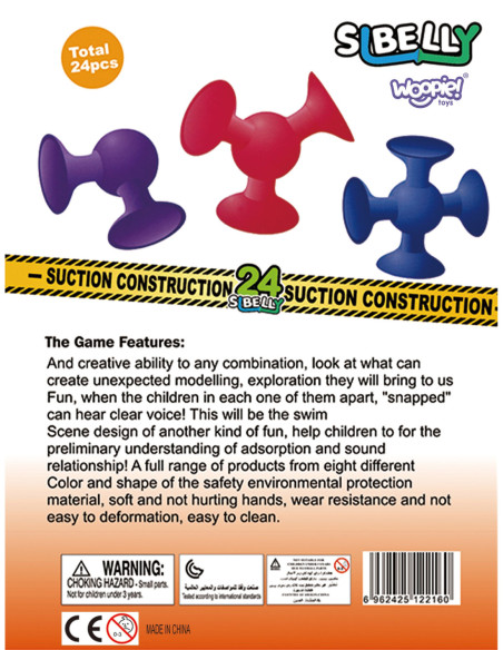 WOOPIE Klocki Konstrukcyjne z Przyssawkami Zwariowane Buźki