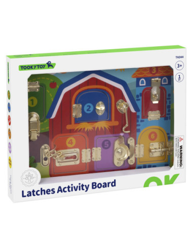 TOOKY TOY Tablica Manipulacyjna Zamki Obrazki Farma