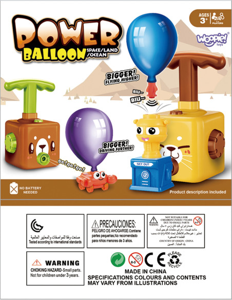 WOOPIE Wyrzutnia Balonów Latające Autka
