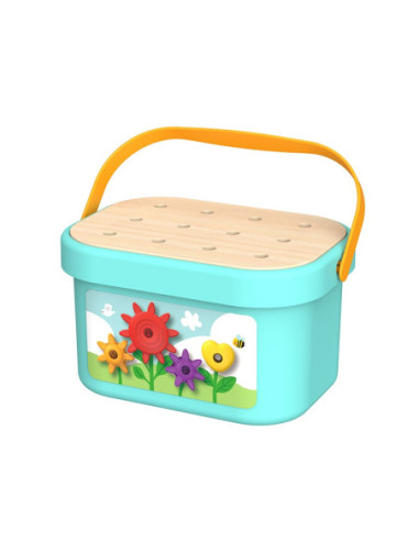 TOOKY TOY Układanka Montessori Kołki w Pudełku Stosy Nawlekanka