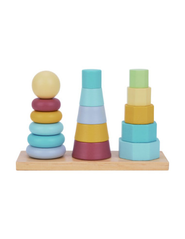 TOOKY TOY Trzy Wieże Układanka w Stosy Sorter Montessori