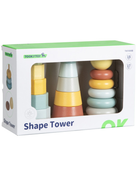 TOOKY TOY Trzy Wieże Układanka w Stosy Sorter Montessori