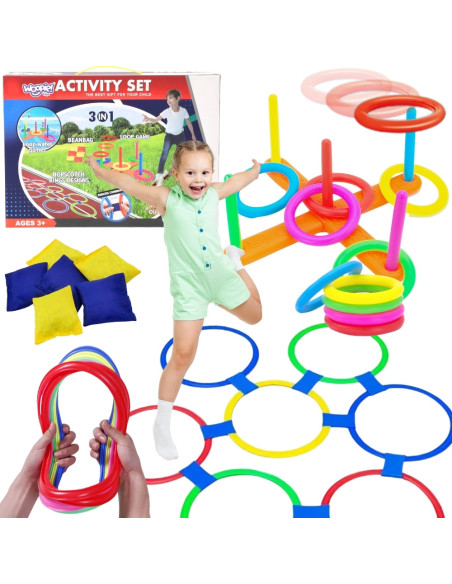 WOOPIE Zestaw Gry Zręcznościowe Rzucanie Krążków Serso Woreczkiem Klasy