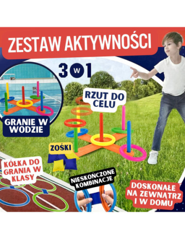 WOOPIE Zestaw Gry Zręcznościowe Rzucanie Krążków Serso Woreczkiem Klasy
