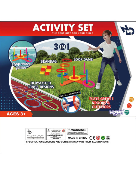 WOOPIE Zestaw Gry Zręcznościowe Rzucanie Krążków Serso Woreczkiem Klasy