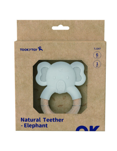 TOOKY TOY Gryzak Słonik Drewniany Obręcz