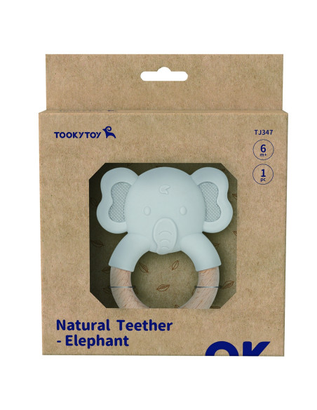TOOKY TOY Gryzak Słonik Drewniany Obręcz