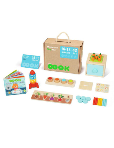 TOOKY TOY Box Pudełko XXL Montessori Edukacyjne 7w1 Sensoryczne 16-18 Mies.