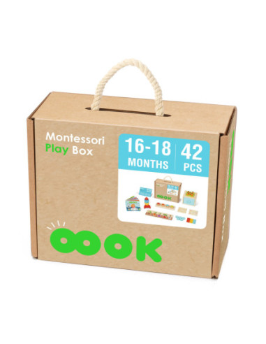 TOOKY TOY Box Pudełko XXL Montessori Edukacyjne 7w1 Sensoryczne 16-18 Mies.