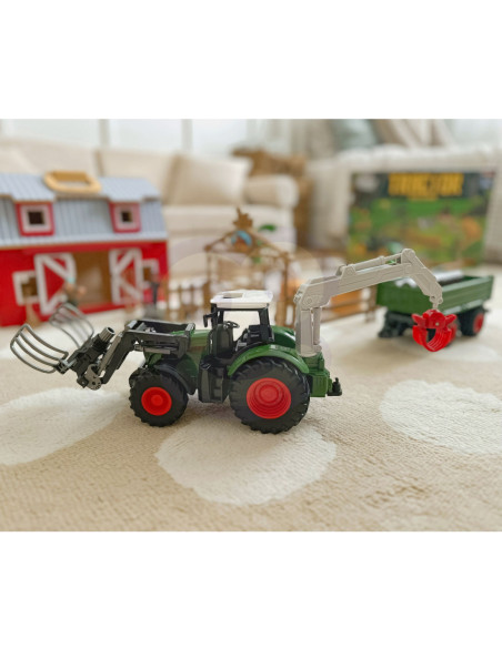 WOOPIE Zestaw Maszyn Rolniczych Rraktor Ciągnik Zagroda Mini Farma Osada Rolnicy