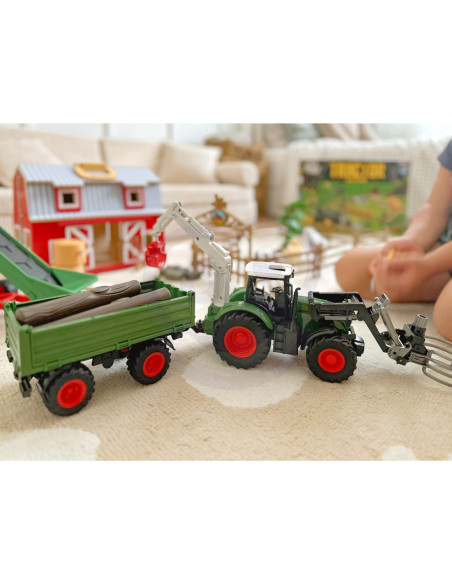 WOOPIE Zestaw Maszyn Rolniczych Rraktor Ciągnik Zagroda Mini Farma Osada Rolnicy
