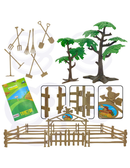 WOOPIE Zestaw Maszyn Rolniczych Rraktor Ciągnik Zagroda Mini Farma Osada Rolnicy