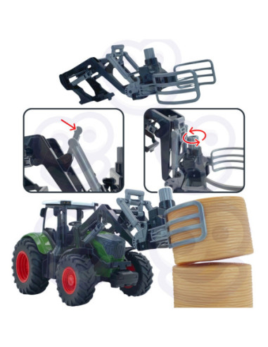 WOOPIE Zestaw Maszyn Rolniczych Rraktor Ciągnik Zagroda Mini Farma Osada Rolnicy