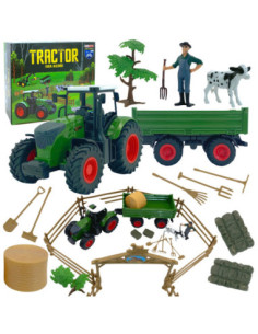 WOOPIE Zestaw Mini Farma Traktor Zwierzęta Osada Farma Rolnik Narzędzia