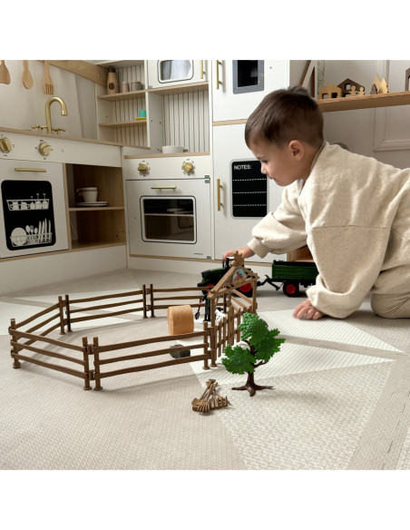 WOOPIE Zestaw Mini Farma Traktor Zwierzęta Osada Farma Rolnik Narzędzia