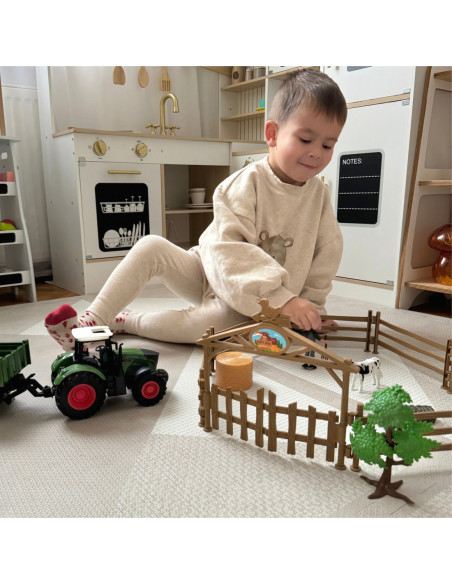 WOOPIE Zestaw Mini Farma Traktor Zwierzęta Osada Farma Rolnik Narzędzia