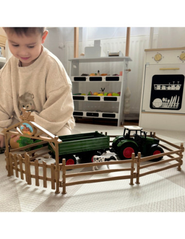 WOOPIE Zestaw Mini Farma Traktor Zwierzęta Osada Farma Rolnik Narzędzia