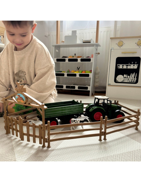 WOOPIE Zestaw Mini Farma Traktor Zwierzęta Osada Farma Rolnik Narzędzia