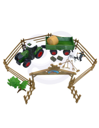 WOOPIE Zestaw Mini Farma Traktor Zwierzęta Osada Farma Rolnik Narzędzia