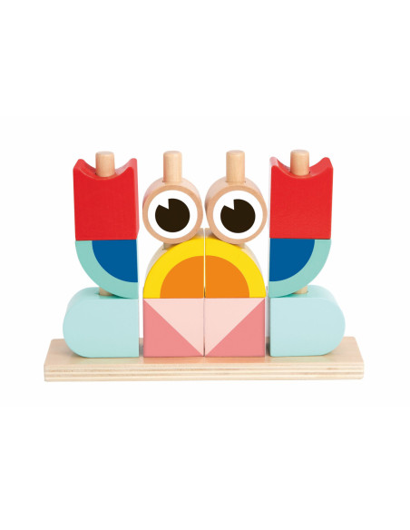 TOOKY TOY  Kreatywne Drewniane Klocki Przestrzenne 3d Krab