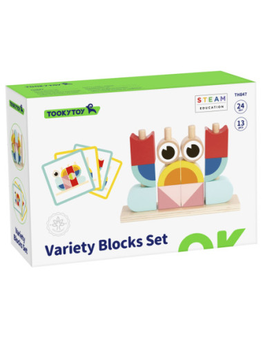 TOOKY TOY  Kreatywne Drewniane Klocki Przestrzenne 3d Krab