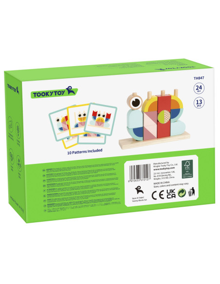 TOOKY TOY  Kreatywne Drewniane Klocki Przestrzenne 3d Krab