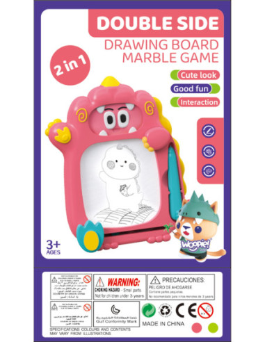 WOOPIE Znikopis Tablica Magnetyczna 2w1 Gra zręcznościowa Pinball Flipper Różowa