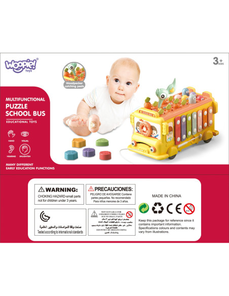 WOOPIE BABY Interaktywny Autobus Edukacyjny Młoteczek Cymbałki +18 m