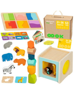 TOOKY TOY Box Pudełko XXL Montessori Edukacyjne 7w1 Sensoryczne 31-36 Mies.