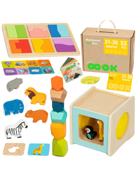 TOOKY TOY Box Pudełko XXL Montessori Edukacyjne 7w1 Sensoryczne 31-36 Mies.