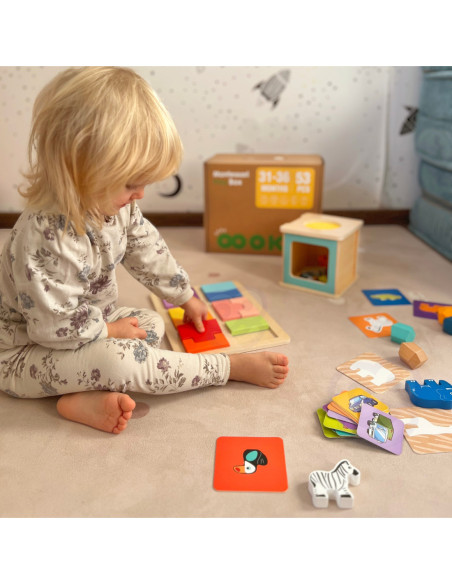 TOOKY TOY Box Pudełko XXL Montessori Edukacyjne 7w1 Sensoryczne 31-36 Mies.