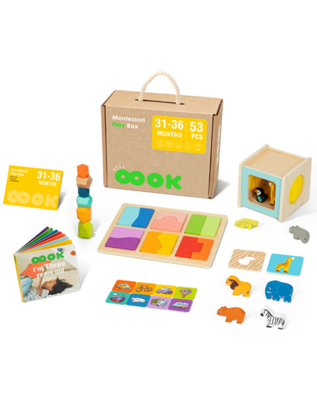 TOOKY TOY Box Pudełko XXL Montessori Edukacyjne 7w1 Sensoryczne 31-36 Mies.
