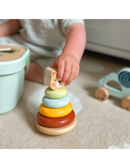 WOOPIE GREEN Pudełko Sorter Box 3w1 Klocki Piramidka Słonik