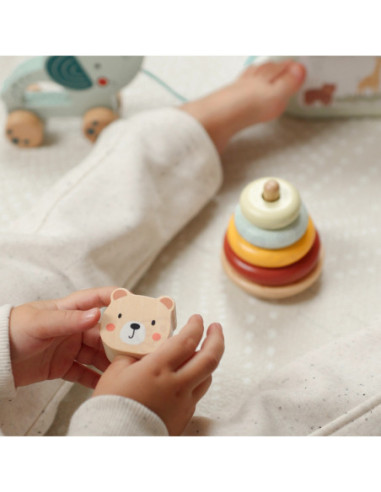 WOOPIE GREEN Pudełko Sorter Box 3w1 Klocki Piramidka Słonik