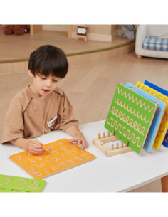 VIGA Drewniany Stojak na Tablice Kreślarskie Puzzle Pionowy Ogranizer 2