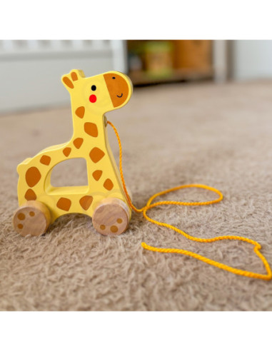 TOOKY TOY Żyrafka do Ciągnięcia Drewniany
