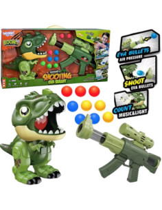 WOOPIE Interaktywny Pistolet na Piankowe Kulki + Dinozaur Wyrzutnia