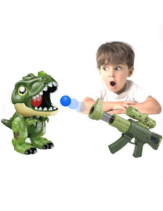WOOPIE Interaktywny Pistolet na Piankowe Kulki + Dinozaur Wyrzutnia 2