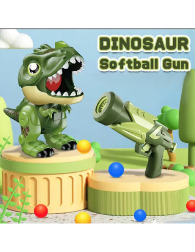 WOOPIE Interaktywny Pistolet na Piankowe Kulki + Dinozaur Wyrzutnia