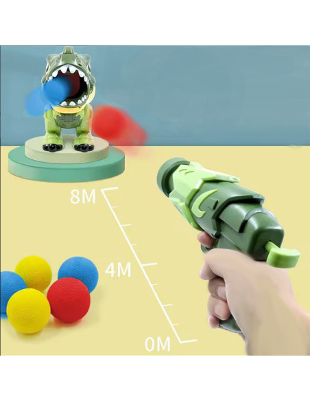 WOOPIE Interaktywny Pistolet na Piankowe Kulki + Dinozaur Wyrzutnia