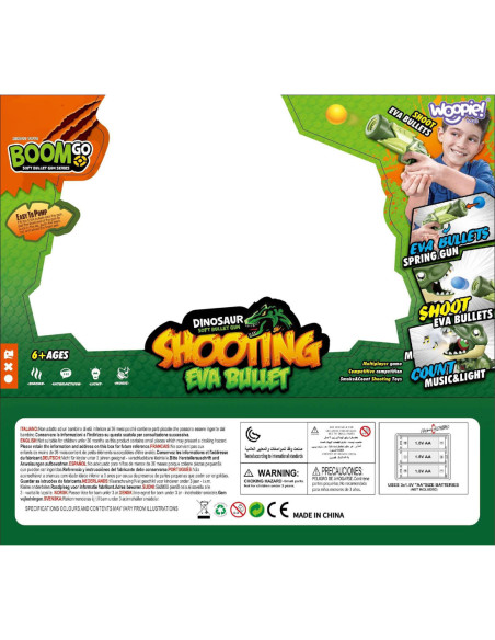WOOPIE Interaktywny Pistolet na Piankowe Kulki + Dinozaur Wyrzutnia