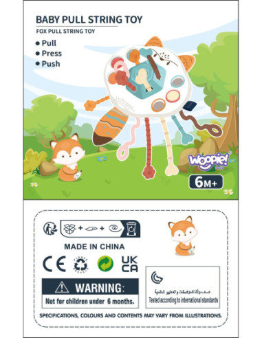 WOOPIE BABY Zabawka Sensoryczna Montessori Gryzak Grzechotka Wielofunkcyjny Lis