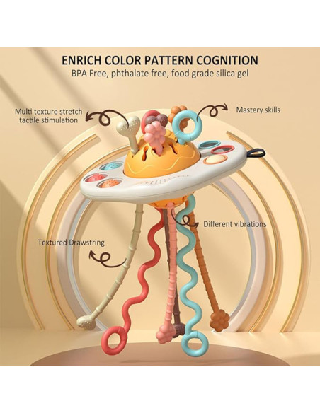 WOOPIE BABY Zabawka Sensoryczna Montessori Gryzak Grzechotka Wielofunkcyjny UFO