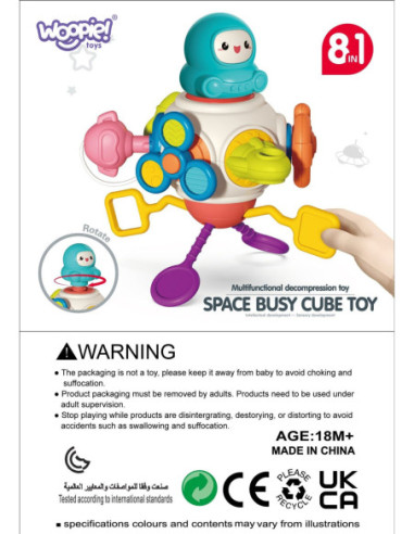 WOOPIE BABY Kostka Sześciościan Montessori Sensoryczna 8w1