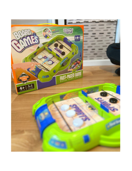 WOOPIE Gra Zręcznościowa 2w1 Mini Hokej Wyścigi