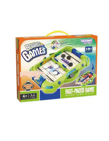 WOOPIE Gra Zręcznościowa 2w1 Mini Hokej Wyścigi