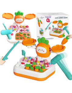 WOOPIE Gra MONTESSORI 4w1 Łowienie Rybek Waga Szalkowa Uderz w Kreta i Marchewki
