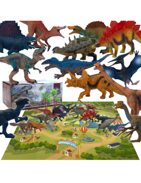 WOOPIE Zestaw XL Figurki Dinozaury + Kuferek + Mata