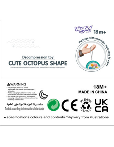 WOOPIE Gra Zręcznościowa Wbijanka Kreta Sznurek Ośmiornica Różowy 2w1