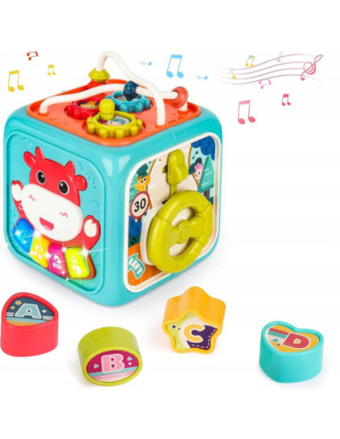 WOOPIE Kostka Sensoryczna Edukacyjna Montessori Sorter 6w1